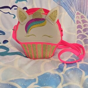 Unicorn Cupcake Kids Crossbody Bag - Pink and Gold